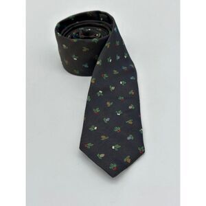 Vineyard Vines‎ Silk Tie Mens Dark Brown Winter Green Floral Necktie NEW